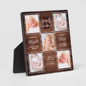 Rustic New Baby op maat 5 Foto Collage Fotoplaat (Voorkant)
