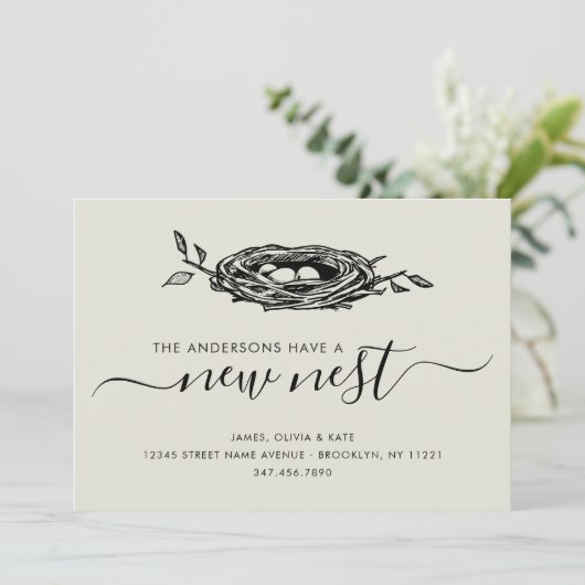 Rustic New Nest Home Change of Address Moving Aankondiging (Staand voorkant)