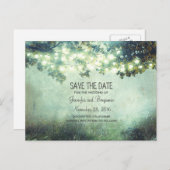Rustic Night Lights Branches Bewaar de datum Aankondigingskaart (Voorkant / Achterkant)