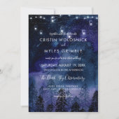 Rustic Night Sky Forest bruiloft uitnodiging (Voorkant)