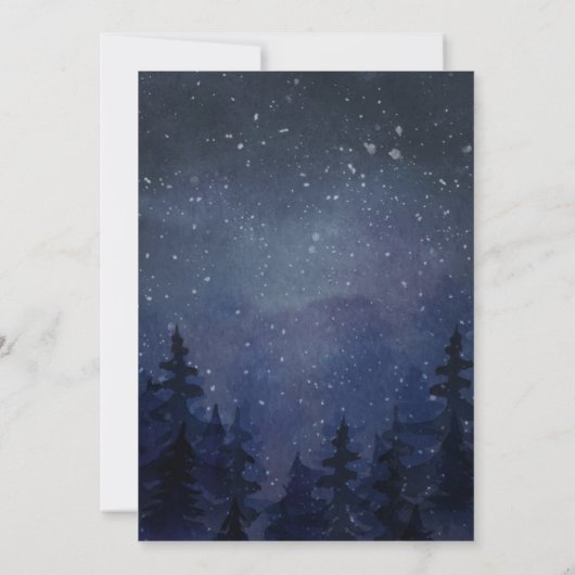 Rustic Night Sky Forest Wedding Kaart (Achterkant)