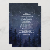 Rustic Night Sky Forest Wedding Kaart (Voorkant / Achterkant)