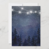 Rustic Night Sky Forest Wedding | String Lights Kaart (Achterkant)