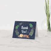 Rustic Night Sky Woodland Animals Baby shower dan Bedankkaart (Voorkant)