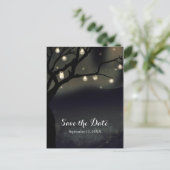 Rustic Night Tree & Mason Jar-verlichtingskaartjes Aankondigingskaart (Staand voorkant)