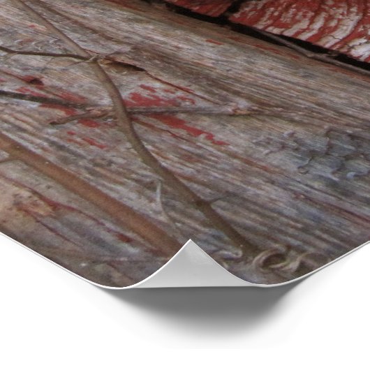 Rustic No Trespassing Sign on Red Barn Poster (Hoek)