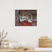 Rustic No Trespassing Sign on Red Barn Poster (Keuken)