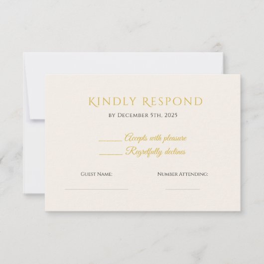 Rustic Noel Christmas RSVP Card | Elegant  (Voorkant)