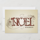  RUSTIC NOEL TYPOGRAFIE CHRISTMAS FLAT KAART (Voorkant)
