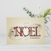  RUSTIC NOEL TYPOGRAFIE CHRISTMAS FLAT KAART (Staand voorkant)