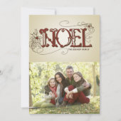 RUSTIC NOEL TYPOGRAFIE HOLIDAIRE FOTO-KAART FEESTDAGENKAART (Voorkant)