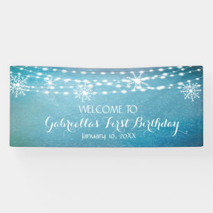 Rustic nog Droger Winter Wonderland eerste verjaar Spandoek