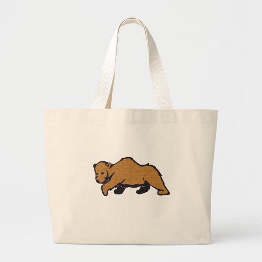 Rustic Noord-Amerikaans Wildlife Grizzly Beer Grote Tote Bag (Voorkant)