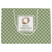 Rustic Nordic Christmas Gift Bag Neutral Minimal Groot Cadeauzakje (Achterkant)