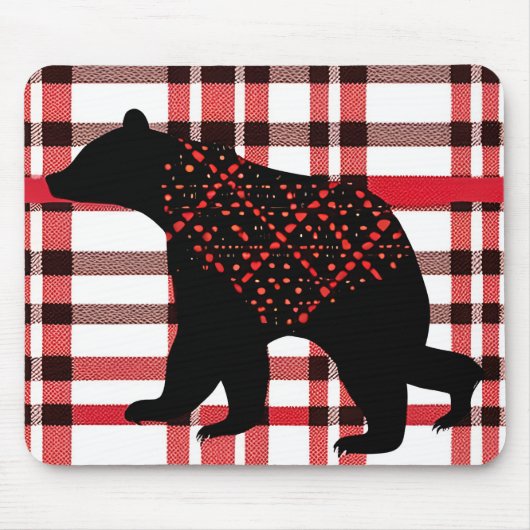 Rustic Northwood Black Beer Silhouette op beton Muismat (Voorkant)