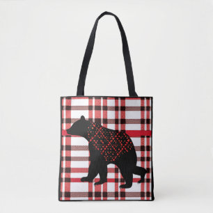Rustic Northwood Black Beer Silhouette op beton Tote Bag