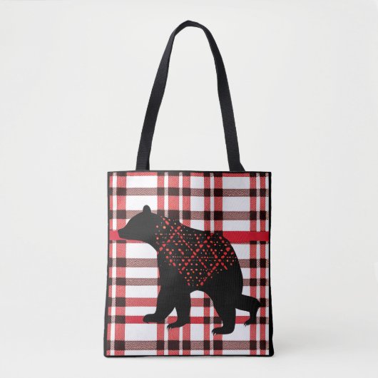 Rustic Northwood Black Beer Silhouette op beton Tote Bag (Voorkant)