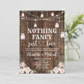 Rustic Nothing Fancy Just Love Wedding Kaart (Staand voorkant)