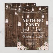 Rustic Nothing Fancy Just Love Wedding Kaart (Voorkant / Achterkant)
