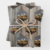 Rustic Nubble Custom Photo Lighthouse Inpakpapier Vel (In situ)