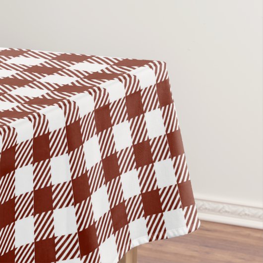 Rustic Nutmeg Brown Gingham Buffalo Plaid Tafelkleed (Voorbeeld)