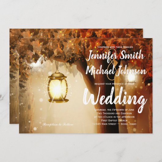 Rustic Oak - boom - herfst lekt uit het gevlekte h Kaart (Voorkant / Achterkant)