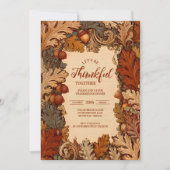 Rustic Oak Harvest Thanksgiving Celebration Kaart (Voorkant)