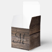 Rustic Oak Monogram Script Weddenschap Bedankt Bedankdoosjes (Geopend)