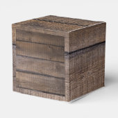 Rustic Oak Monogram Script Weddenschap Bedankt Bedankdoosjes (Achterkant)