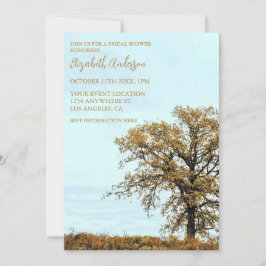 Rustic Oak Tree Autumn Bridal Shower Kaart