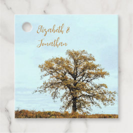 Rustic Oak Tree Autumn Wedding Bedankjes Labels
