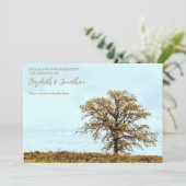 Rustic Oak Tree Autumn Wedding Bedankkaart (Staand voorkant)