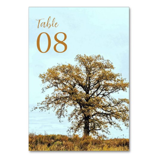 Rustic Oak Tree Autumn Wedding Kaart (Voorkant)