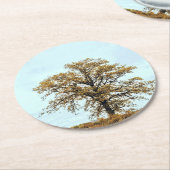 Rustic Oak Tree Autumn Wedding Ronde Kartonnen Onderzetter (Gebogen)