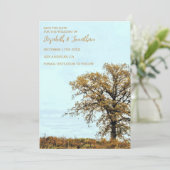 Rustic Oak Tree Autumn Wedding Save The Date (Staand voorkant)