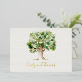 Rustic Oak Tree Folie bruiloft Folie Feestdagenkaart (Staand Voorkant)