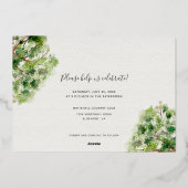 Rustic Oak Tree Folie bruiloft Folie Feestdagenkaart (Achterkant)