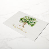 Rustic Oak Tree Folie bruiloft Folie Feestdagenkaart (Gedraaid)