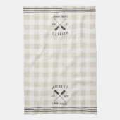 Rustic Oars Pset Personalized Lake House Theedoek (Verticaal)