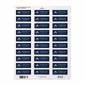 Rustic Oars Trees Blue Wood Print Address Etiket (Full Sheet)