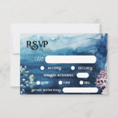 Rustic Ocean Dietary Restrictions Monogram RSVP (Voorkant)
