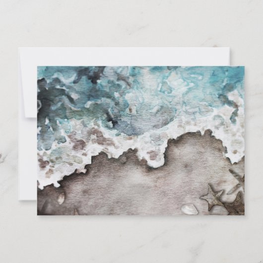 Rustic Ocean Flat Save the Date Kaart (Achterkant)