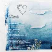 Rustic Ocean Menu-Choice RSVP Wedding Drieluik Uitnodiging (Binnenzijde eerst)