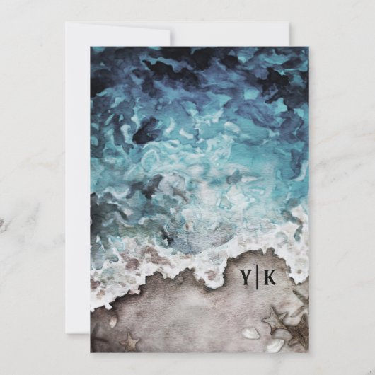 Rustic Ocean We zijn Engaged Party Kaart (Achterkant)