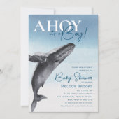 Rustic Ocean Whale Ahoy Het is een Boy Baby shower Kaart (Voorkant)