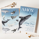Rustic Ocean Whale Ahoy Het is een Boy Baby shower Kaart