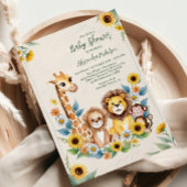 Rustic Oerwoud Safari Animals Baby shower Kaart