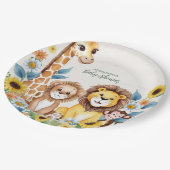 Rustic Oerwoud Safari Animals Baby shower Papieren Bordje (Gekanteld)