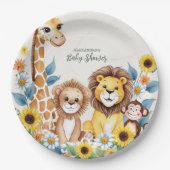 Rustic Oerwoud Safari Animals Baby shower Papieren Bordje (Voorkant)