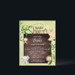 Rustic Oerwoud Safari Animals Greenery baby shower<br><div class="desc">Rustic Oerwoud Safari Animals Greenery baby shower Invitation,  elegante en eenvoudige waterverf Green Leaves en Rustic wood en schattige Safari Animals,  elegante kalgrafie,  om met uw details gemakkelijk en snel te worden aangevuld. Bekijk de volledige suite voor dit ontwerp in mijn winkel.</div>